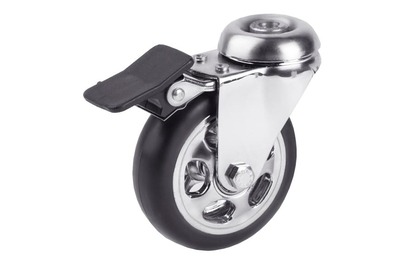 Chrome Rim Blank Cross Furniture Casters with Brakes